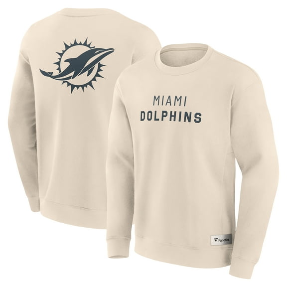 Men's Fanatics Cream Miami Dolphins Elements Future Ground Lettering Pullover Sweatshirt