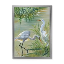 Designart 'Portrait Of Heron Birds I' Traditional Framed Art Print