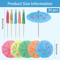 thumbnail image 2 of 50 Pcs Cocktail Umbrellas,4" Mini Paper Drink Umbrellas Toothpicks,Colorful Tropical Luau Party Decorations,Disposable Bar Garnish Picks,Colorful Paper Toothpicks for Party Decorations, 2 of 7