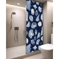 thumbnail image 2 of Window Privacy Film Navy Blue Coastal Stained Glass Window Film Decorative Sun Block Window Cover Shell Conch Summer Beach Nautical Window Clings Static Adhesive Sticker for Bathroom 29.5"x78.7", 2 of 7