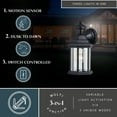 thumbnail image 2 of Auburn Aluminum 6.25-in. W 1 Light Black Motion Sensor Dusk to Dawn Outdoor Wall Lantern Clear Glass, 2 of 11