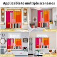 thumbnail image 6 of Pink Orange Kitchen Curtains Short 45 Inch Length, Geometric Modern Abstract Oil Painting Grommet Top Bedroom Living Room Curtains, Light Filtering Cafe Curtain Drapes 2 Panels Set 84''x45'', 6 of 9