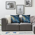 thumbnail image 2 of Acheng Gold and Blue Abstract Art Short Plush Pillowcase Set of 2 White, 2 of 7