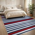 thumbnail image 3 of ODIKA 8'x10' Washable Area Rug Durable, Non-Slip Nautical Striped With Bold Horizontal Bands And Accent Lines for Living Room, Under Sectional, Family, 3 of 7
