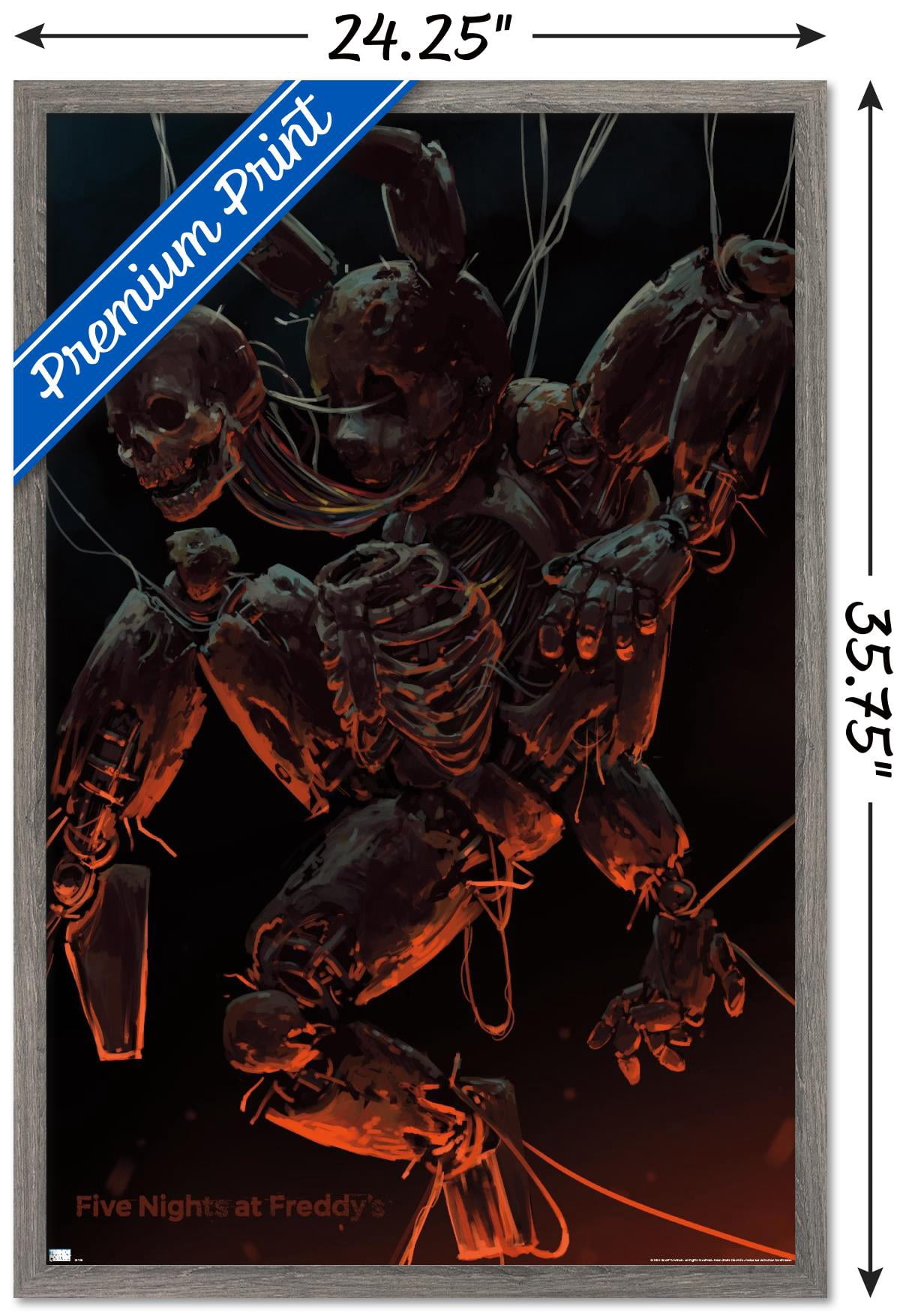 Five Nights at Freddy's - Skeleton Wall Poster, 22.375" x 34" Framed