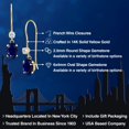 thumbnail image 2 of Gem Stone King 14K Yellow Gold Blue Sapphire and White Topaz French Wire Dangle Earrings for Women (1.26 Cttw, Gemstone September Birthstone, Oval 6X4MM and Round 2.5MM), 2 of 6