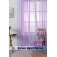thumbnail image 3 of Wpm Cortinas Transparentes De Color Morado Lavanda, 60 Pulgadas De Ancho X 95 Pulgadas De Largo, 2 Paneles, Tratamiento De Ventana Para Sala De Estar, Bolsillo Para Barra, Gasa Transparente Para Dormi, 3 of 5