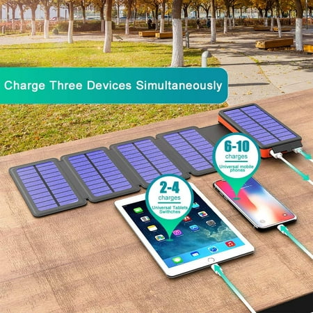 axGear BLAVOR Solar Charger Five Panels Detachable, Qi Wireless 