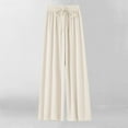 thumbnail image 3 of Jalioing Girls Wide Leg Trousers Loose Flowy Elastic Waist Drawstring Palazzo Pants Ribbed Lounge Pants for Kids, 3 of 4