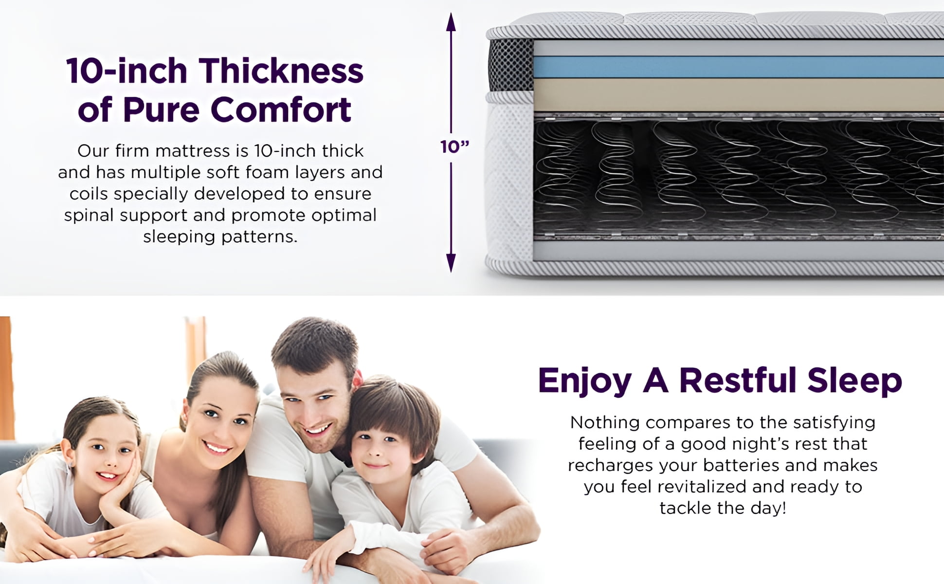 NapQueen Maxima 10” King Innerspring Mattress, Cooling Gel Infused Memory Foam Mattress in a Box, Adult
