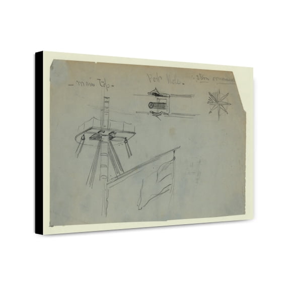 Canvas Print: Three Details Of Ship Design, circa 1860