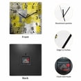 thumbnail image 2 of Yellow Grey Wooden Wall Clock Silent Non Ticking, Abstract Art Oil Painting Modern Geometric Square Wall Clocks Battery Operated, Decor Clock for Home Office, Living Room, Kitchen, 10 Inch, 2 of 9