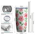 thumbnail image 6 of 20 Oz Pioneer Flower Coffee Tumbler Double Wall Insulated Stainless Steel Water Bottle | Metal Reusable Thermoses Flask with Cup Cap | Leak & Sweat Proof with Anti-Dust Lid, 6 of 7
