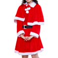 thumbnail image 2 of Traje de disfraz de Navidad Traje de vestido de Papá Noel de Navidad para las vacaciones de Mardi Gras con mantón Yinane Vestido de disfraz de Navidad, 2 of 8