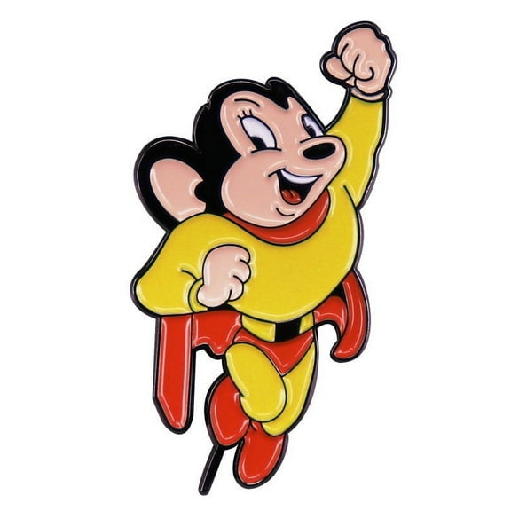 Mighty Mouse Cartoon Character 1.25 Inches Tall Enamel Metal Pin