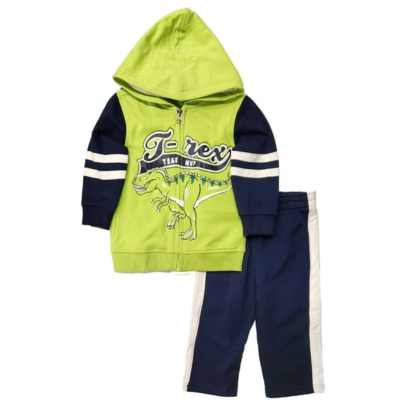 Kids Headquarters Infant Boys Green T-Rex Dinosaur Hoodie & Pants Set 18m