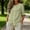 Green, variant on Womens Cotton Linen Shirt Crew Neck Blouse Versatile Half Sleeve Top Button Down Shirt With Double Breasted Buttons 2026 Summer White
