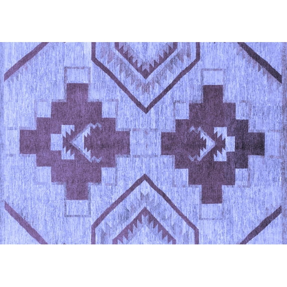Ahgly Company Machine Washable Indoor Rectangle Abstract Blue Modern Area Rugs, 2' x 3'