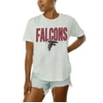thumbnail image 2 of Women's Gameday Couture White Atlanta Falcons Oversized Keep It Up T-Shirt, 2 of 5
