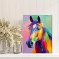 thumbnail image 2 of Qisvanset Art Mural sur Toile de Cheval Coloré 15,75 X 11,81 Pouces, 2 of 8
