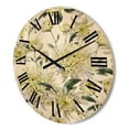 thumbnail image 3 of Designart 'Ancient Yellow Chrysanthemus I' Traditional Wood Wall Clock, 3 of 5