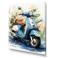 thumbnail image 2 of Designart "Coastal Cruiser Blue Scooter Adventure II" Scooter Wall Art Living Room, 2 of 5