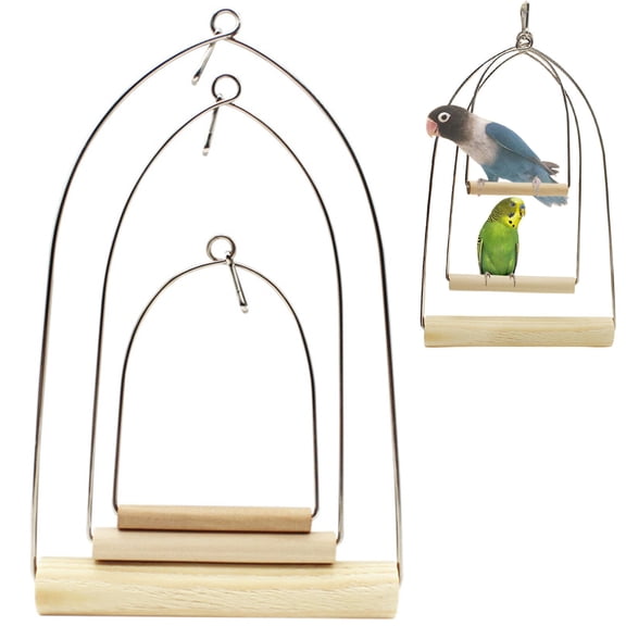 CHENjy Portable Parrot Stand, Travel Bird Training Playstand, Detachable Tabletop Perch, Natural Wood Standing Rack for Small Medium Birds, Size L