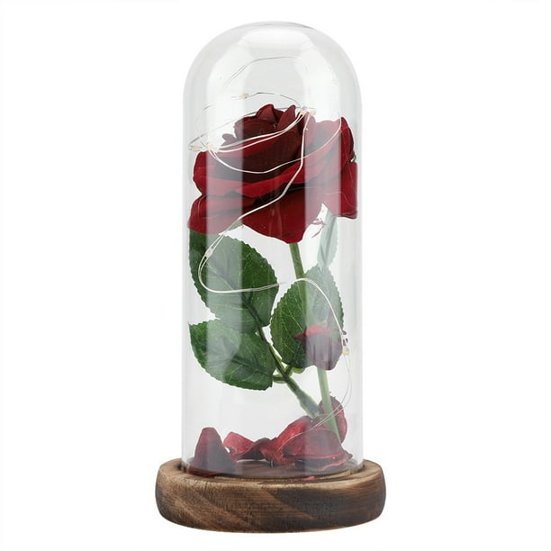 Luz LED de flor de rosa preservada - Regalo romántico del día de San Valentín