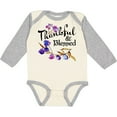 thumbnail image 3 of Inktastic Thankful and Blessed Inspirational Saying with Flowers Boys or Girls Long Sleeve Baby Bodysuit, 3 of 5