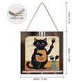 thumbnail image 2 of Funny Black Cat Decor Painting Studio Wall Art Black Cat Wooden Hanging Sign Vintage Pictures for Bedroom Bathroom Kitchen Wall Decorations Bar Interior Decor 12"x12", 2 of 8