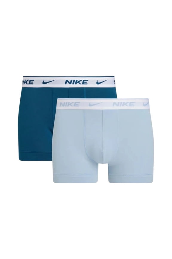 Men's Dri-FIT 2-Pack Size Small Trunks  Everyday Cotton Stretch Underwear, Blue & Light Blue, Comfortable Athletic Fit