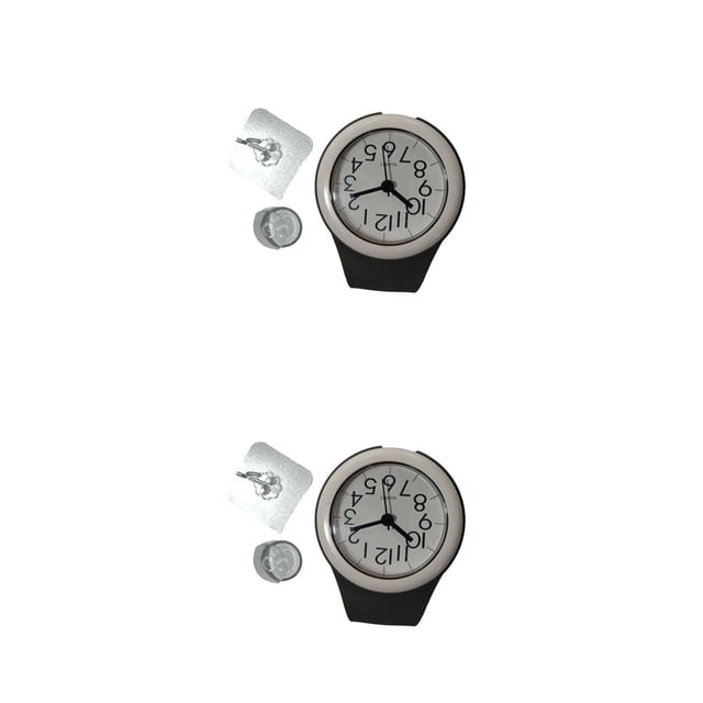 Naiovety Reloj de pared de PVC para baño, montado en la pared, a prueba de humedad, alimentado por batería, para interiores, analógico, Type1 NO1