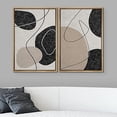 thumbnail image 2 of IDEA4WALL Framed Canvas Print Wall Art Set Mid-Century Black Tan Circle Rings Abstract Boho Art Gometric Illustration Modern Decor Digital Art Bohemian Chic Artwork for Home Decor - Natural 24"x36"x2, 2 of 5
