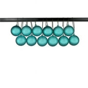 Queens of Christmas  2.5 in. Matte Ball Ornament with Wire & UV Coating, Aqua - Pack of 12