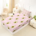 thumbnail image 4 of jejeloiu Kawaii Avocado Fruit Twin Sheet Sets,Cute Flower Daisy Bedding For Girls Teens 3 Pieces, 4 of 6