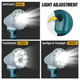 thumbnail image 5 of New LED Hand-held Light For Makita/Bosch/Dewalt/Milwaukee /Einhell /Black decker 20v 18V Li-ion Battery 1600 Lumen LED Work Light Flashlight Spotlight Lamp, 5 of 9