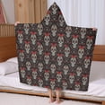 thumbnail image 5 of Black Skull Red Bow Pattern Hooded Bath Towel，60"x35" for Ages 3 To 12 Kids, Quick Dry Lightweight Soft Microfiber Hood Beach Towel Cover Up for Kids, 5 of 7
