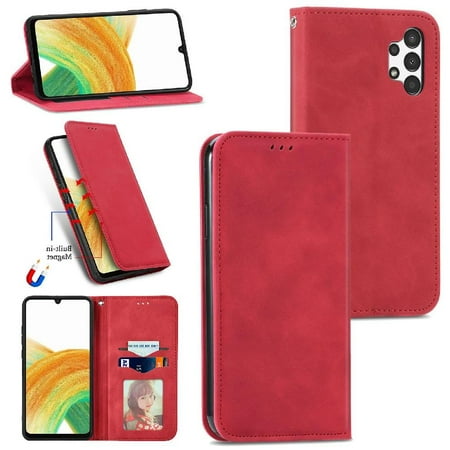 

Case for Samsung A13 4G Shockproof Wallet Simple Business Flip Cover Leather Case