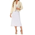 thumbnail image 2 of Abrigo de piel de mujer INSPIRE CHIC, moda de invierno, chaqueta corta de frente abierto, solapa, manga larga, abrigo de piel sintética esponjosa, M color caqui claro, 2 of 6