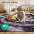 thumbnail image 4 of ODIKA 9'x12' Washable Area Rug Galaxy Starry Cosmic Swirl Glowing Constellation Nebula Purple Flowing Dynamic for Great Room, Indoor Concept, Large Living Low Pile, Flatwoven, 4 of 7