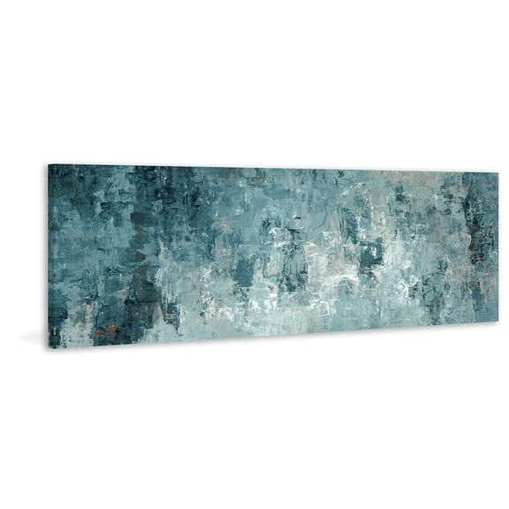 Parvez Taj "Elongated Tainted Dark Blues" Painting Print on Wrapped Canvas