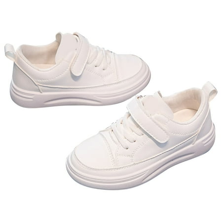 

QIANGONG Toddler Shoes Summer Leather Rubber Sole Non Children s Casual Sports Shoes (Color: White Size: 28 )