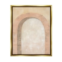 Stupell Industries Modern Muted Arch Abstract Painting Gold Floater Framed Canvas Art Print Wall Art, 25 x 31