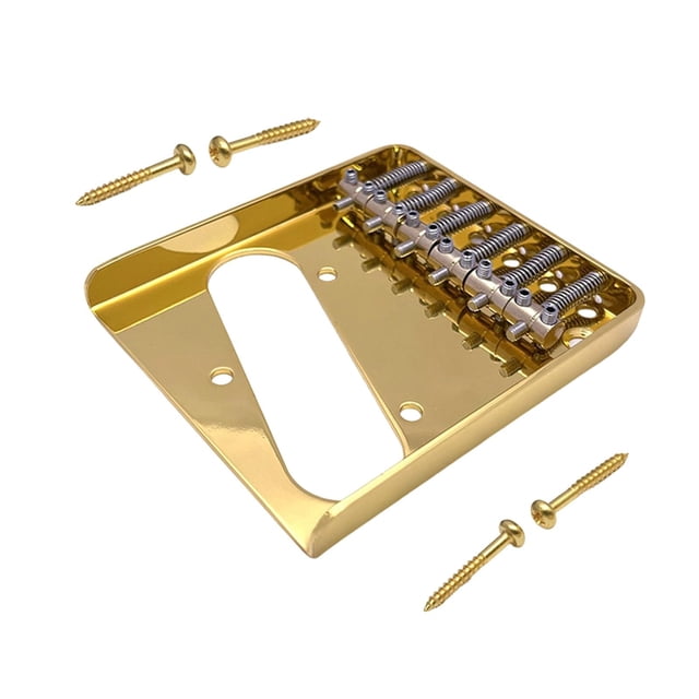 Xuanheng 6 String Bass Guitar Bridge Easy Installation Musical Instrument Replacement Golden