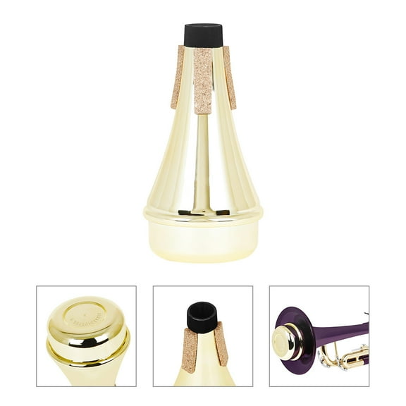 BESTYASH French Horn Practice Mute, Trumpet Silencer for Noise Reduction, Golden ABS Material, 1 Set for Quiet Instrument Practice