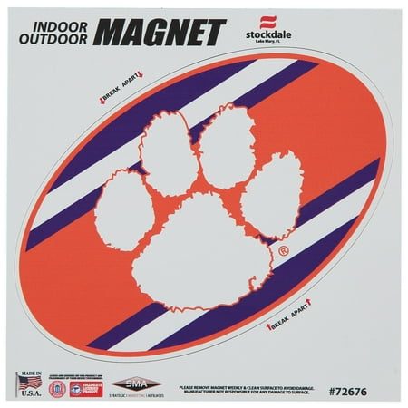 Clemson Tigers Super Stripe 6" x 6" Oval Full Color Magnet