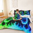 thumbnail image 4 of Erosebridal Green Blue Console 7 Pieces Bedding Comforter Set For Kids Boys,Teens Gamepad Gaming Full Bedding Set For Gamer,Reversible, 4 of 7