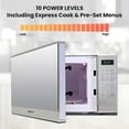 thumbnail image 3 of Total Chef Compact Countertop Microwave Oven, 700W, 0.7 Cubic Feet Capacity, Digital Touchscreen Controls, One-Touch Push-Button Opening, 6 Pre-Set Cooking Modes, Silver Stainless Steel, 3 of 4