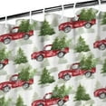 thumbnail image 3 of White Christmas Red Truck and Tree Pattern Shower Curtain 36"x72" ,Bathroom Decorative Shower Curtains Set with 12 Hooks,Modern Waterproof Washable Shower Curtain, 3 of 6