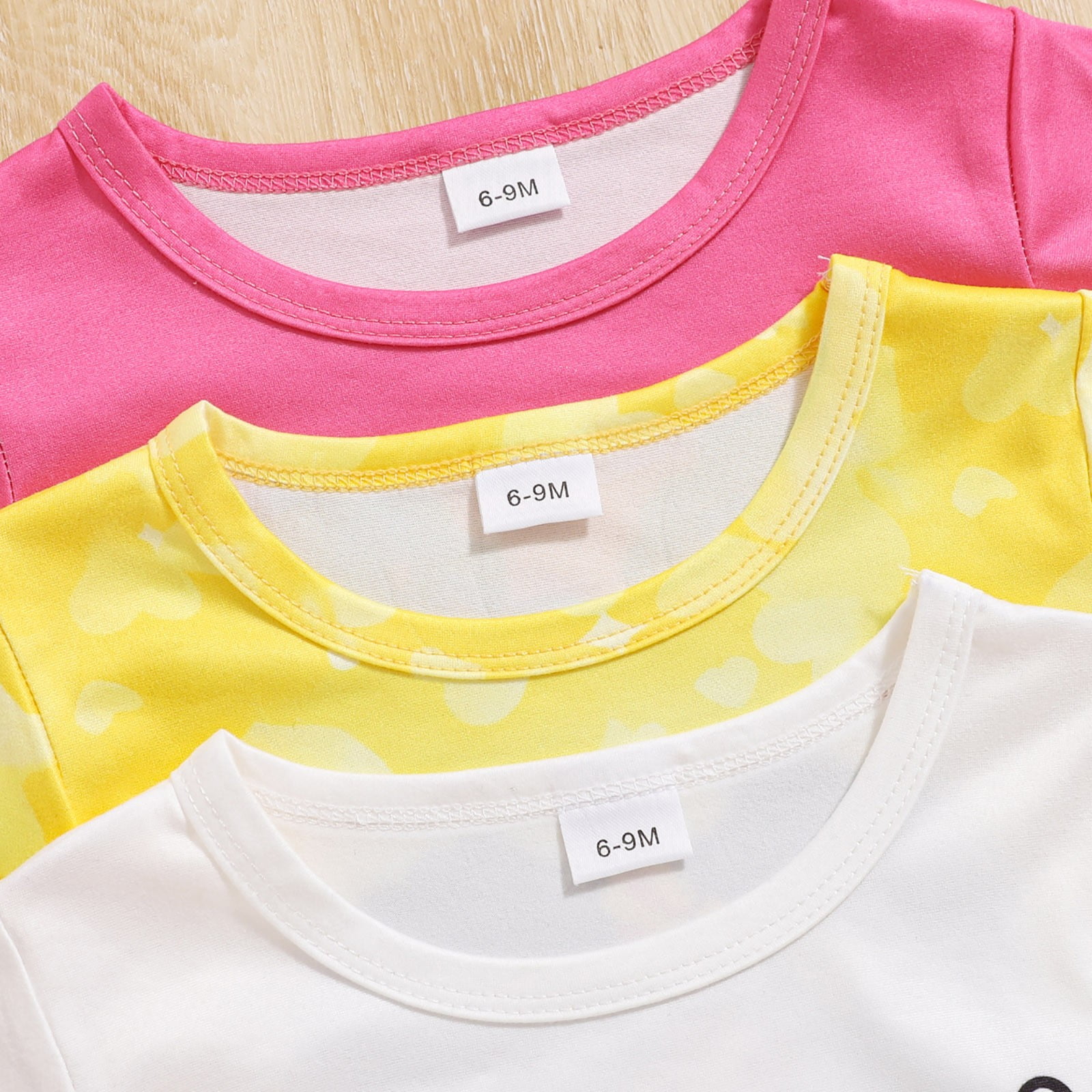 Zshosam Toddler Girl Summer Clothes Girls Short Sleeve T-Shirt and French Terry Shorts Set for Toddlers to Big Kids Size 9 12 Months,(Yellow 9-12 Months)